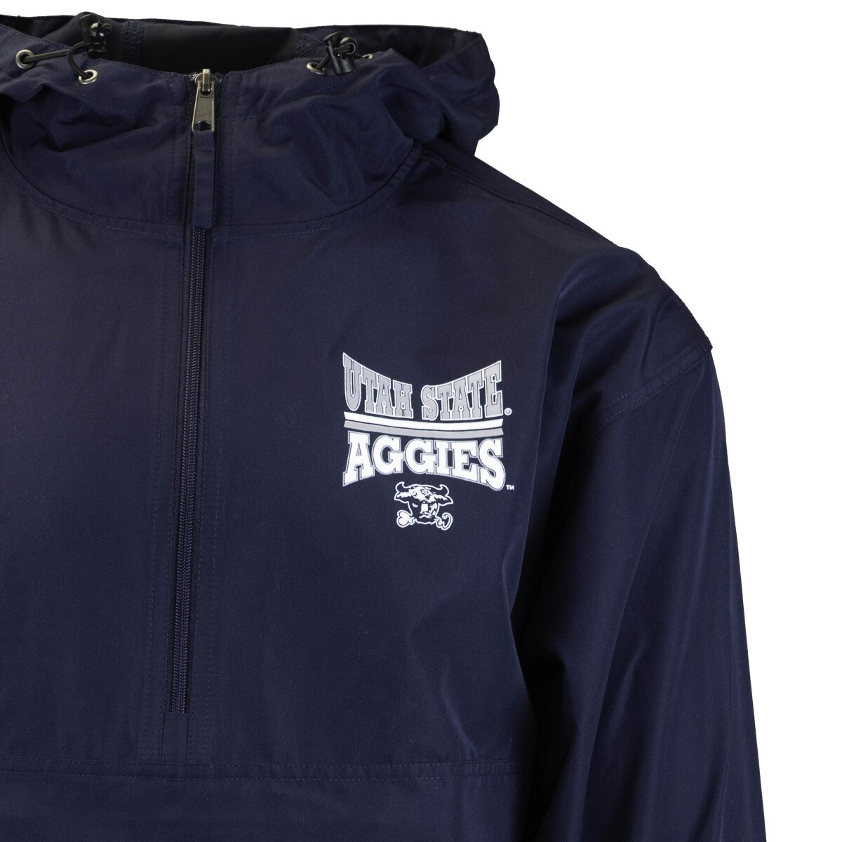 Champion Utah State Aggie Bull Packable Windbreaker navy